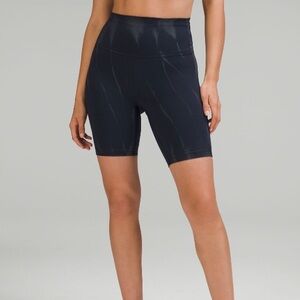 Lululemon Wunder Train High Rise Short 8” - Sun Bleached Wash True Navy - Size 2